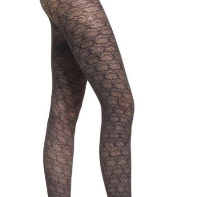 New Women's OROBLU Black Optical Liaison Tights 50 Size S/M